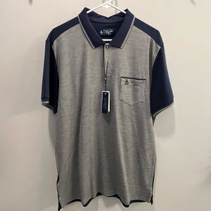 Original Penguin polo, two-toned, navy and grey, Size Large.